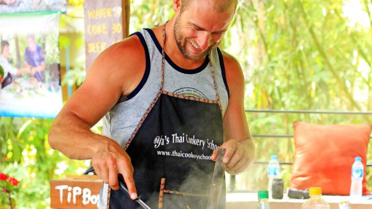 Students at Krabi Cookery School in Aonang